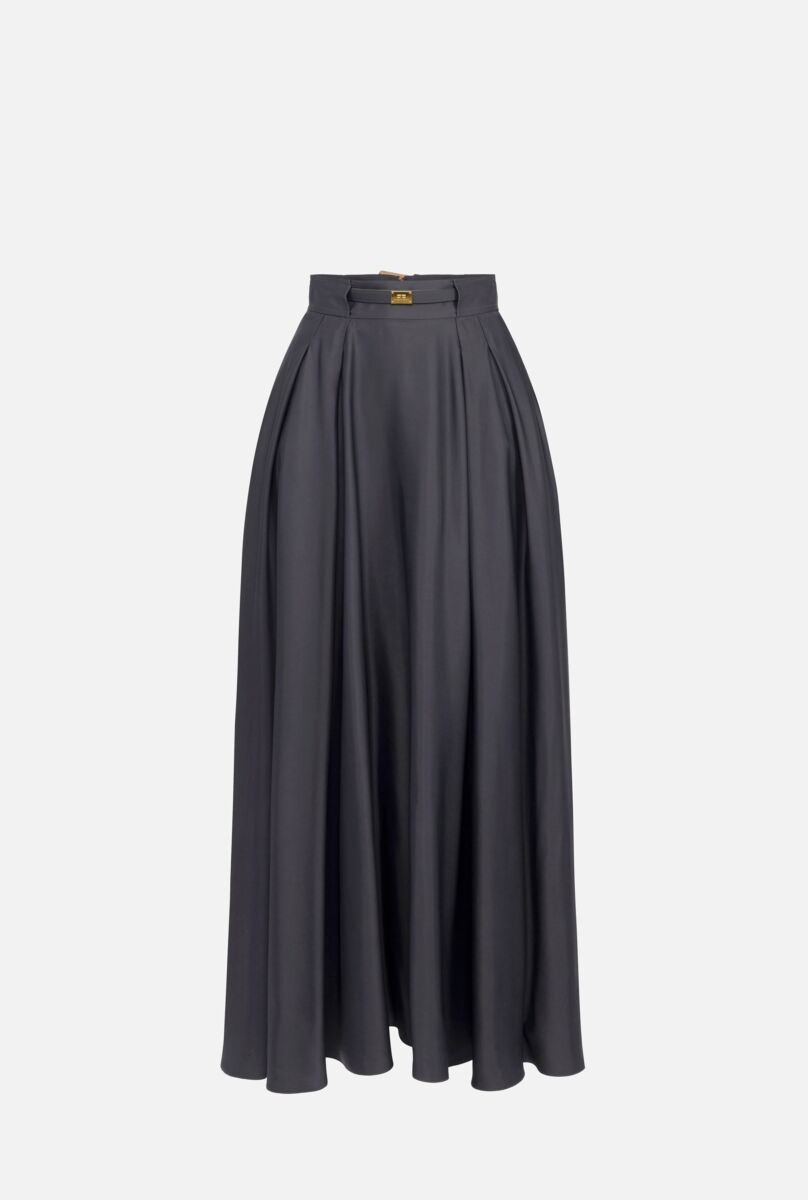 スカート ELISABETTA FRANCHI Satin skirt with belt Satin skirt with belt | Elisabetta Franchi