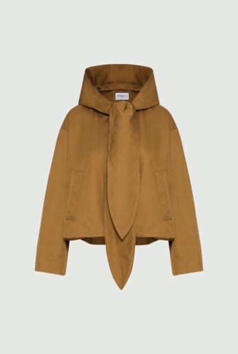 Hooded Jacket With Scarf Detail