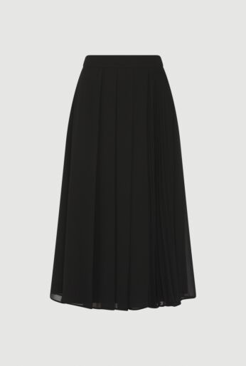 Pleated Midi Skirt in Ivory
