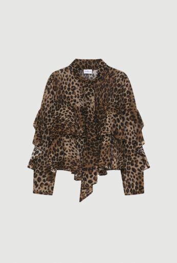 Printed Blouse in Leopard Motif