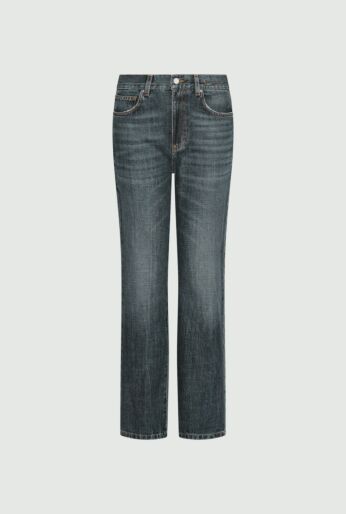 Wide-Leg Cross Denim Pants