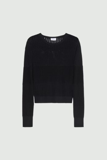 Open-Knit Crewneck Sweater