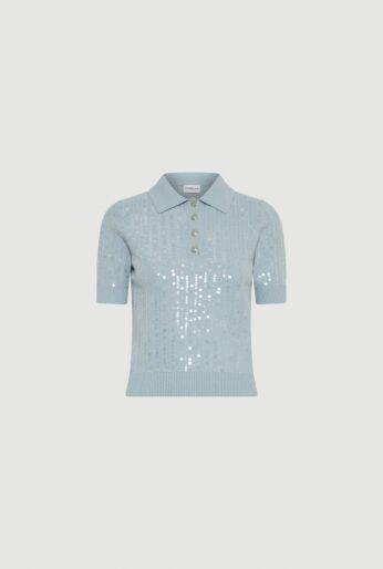 Sequin Polo Sweater