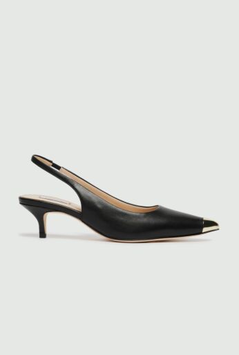 Slingback Pumps With Metallic Toe