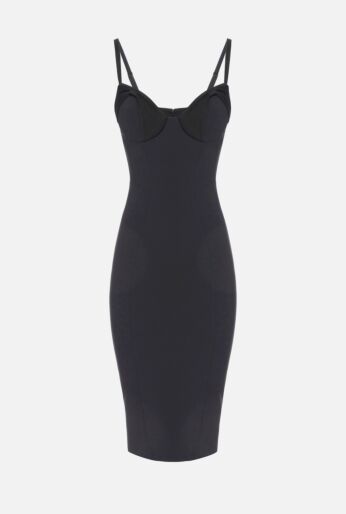 Crêpe Dress with Satin Bows