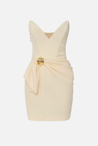 Strapless Draped Mini Dress