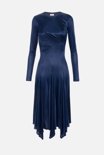 Asymmetric Dress in Shiny Jersey