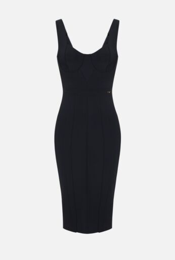 Elastic Jersey Sleeveless Midi Dress