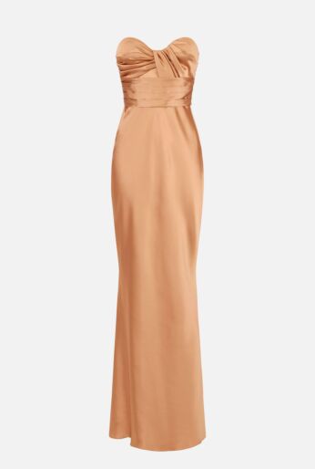 Satin Strapless Floor-Length Gown