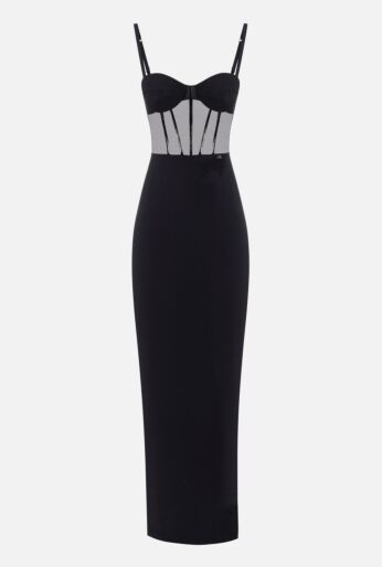 Red Carpet dress in lightweight crêpe and tulle fabrics