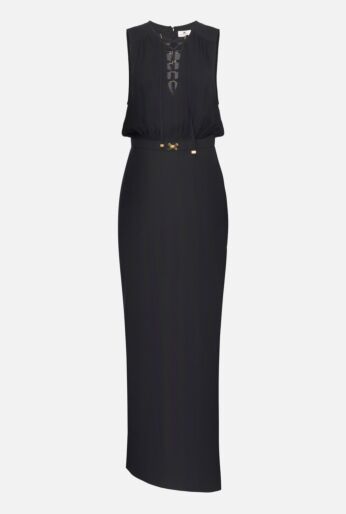 Dress in Crêpe Fabric with Laces in Georgette Fabric
