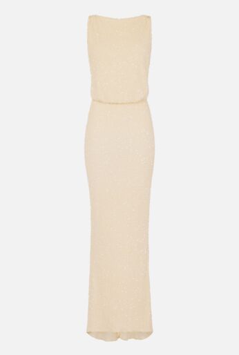 Sleeveless Sequined Column Gown