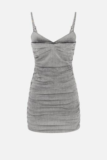 Ruched Bodycon Denim Dress
