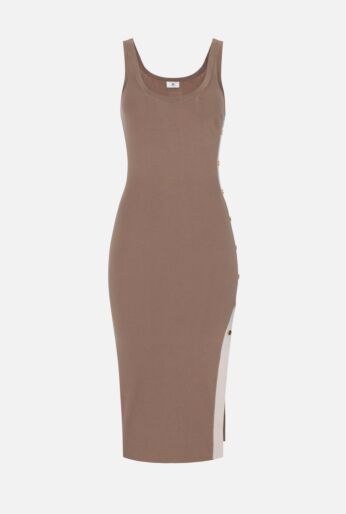 Scoop-Neck Knitted Midi Dress