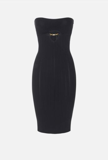 Strapless Cut-Out Midi Dress