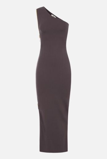 Knit One-Shoulder Floor-Length Dress