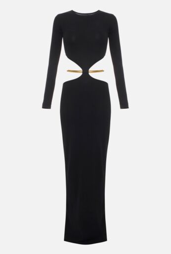 Cut-Out Maxi Dress with Chain Belt