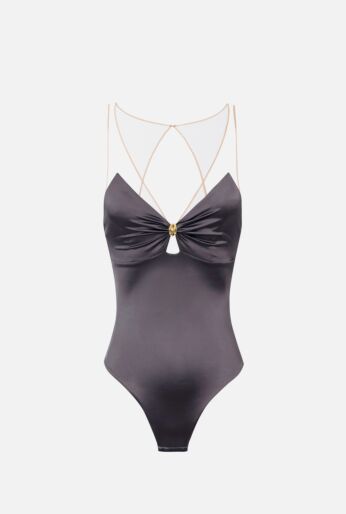 Lycra Bodysuit with Tulle Straps