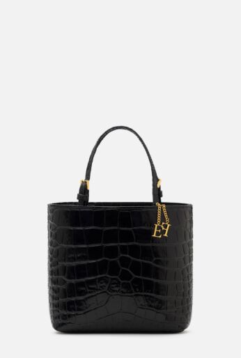 Structured mini tote silhouette with top handles