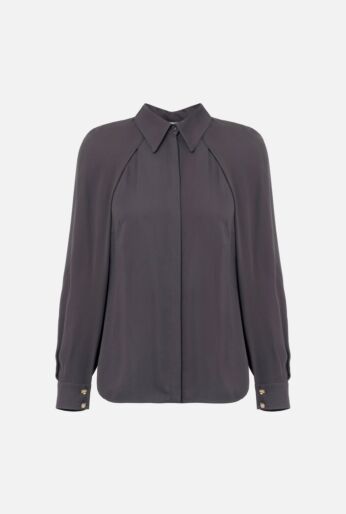 Blouse in Georgette Fabric with Necklace and Bow