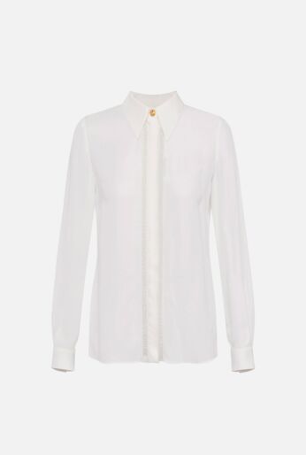 Georgette Blouse with Necklace and Bow Detail