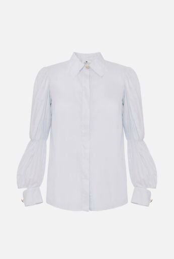 Puff-Sleeve Button-Up Shirt