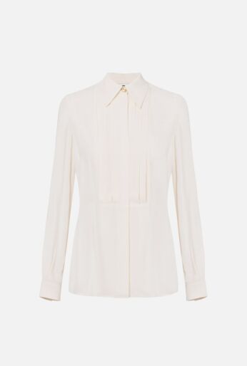 Pleated Front Silk Blouse