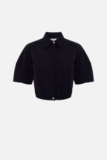 Cropped Shirt with Geometric Detailing