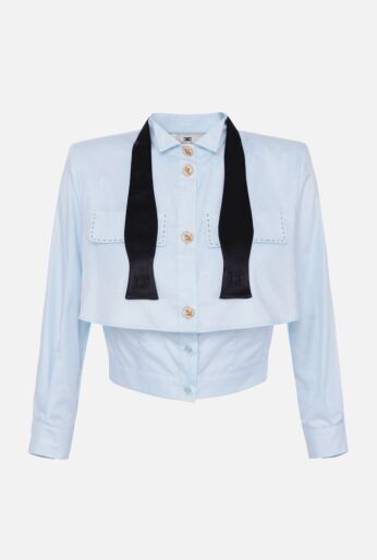Two-Tone Cropped Shirt