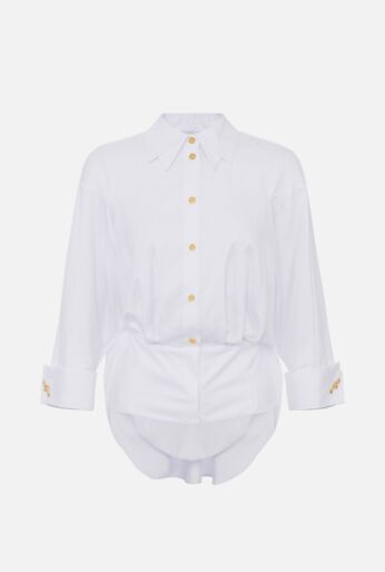 Cotton jacquard poplin shirt