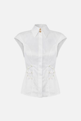 Structured Cutout Cotton Shirt