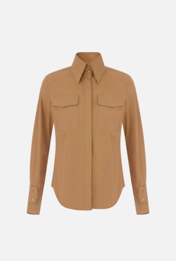 Cotton Military-Style Shirt 