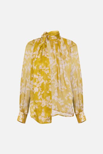 Floral Tie-Neck Blouse