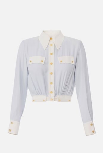 Two-colour shirt in georgette fabric
