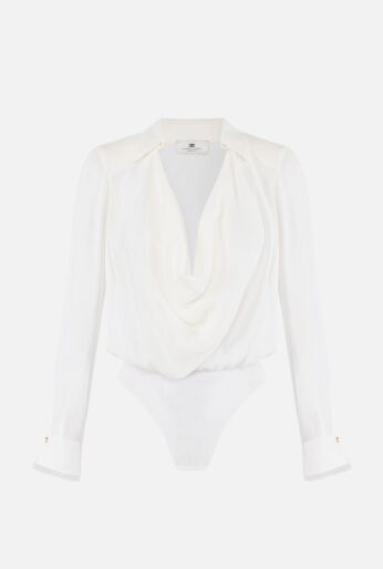 Draped Georgette Bodysuit