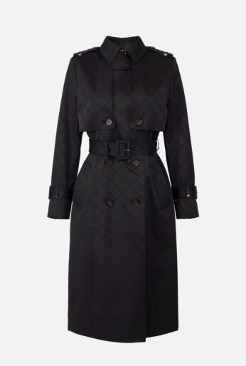 Trench Coat in Jacquard Technical Fabric