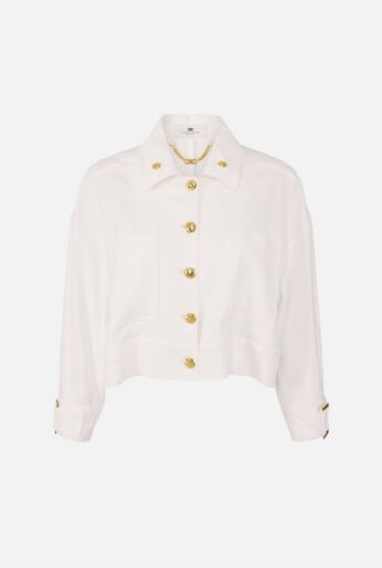 Cropped Gabardine Utility Jacket