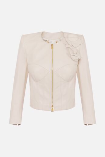 Floral Corset Leather Jacket