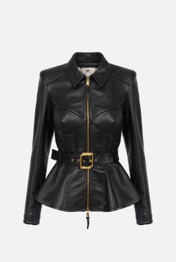 Peplum Leather Jacket