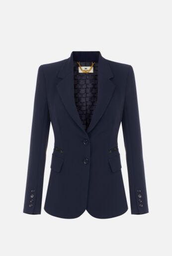 Double Crepe Single-Breasted Blazer 