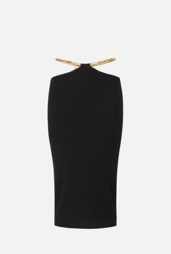 Bodycon Midi Skirt with Gold Chain Detail