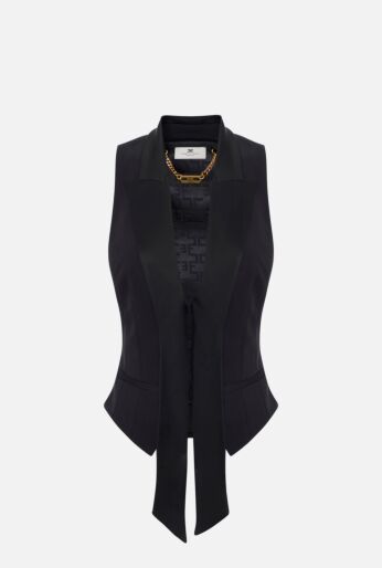 Crêpe Tuxedo Waistcoat with Satin Lapels