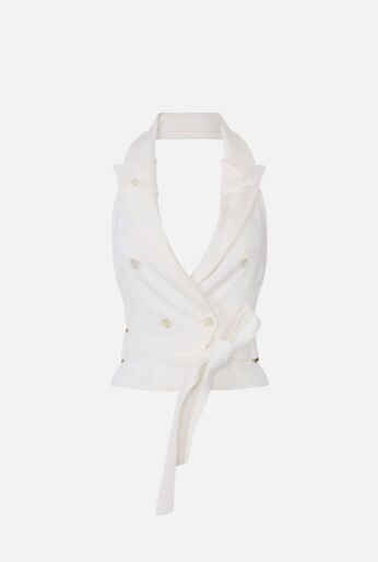 Double-Breasted Halter Vest