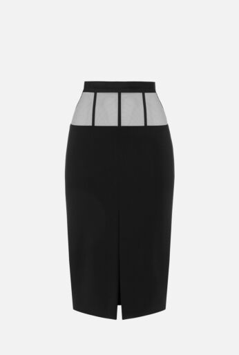 Sheer Waist Pencil Skirt