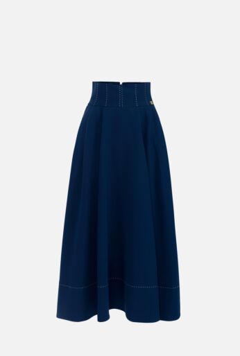 Crêpe Circle Skirt with Contrasting