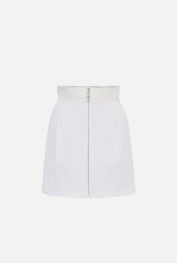 Skirt in double-layer crêpe fabric with tuxedo details