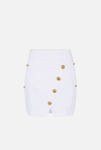 Asymmetric Gabardine Mini Skirt