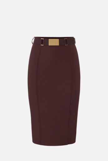 High-Waisted Vela Pencil Skirt with Belt