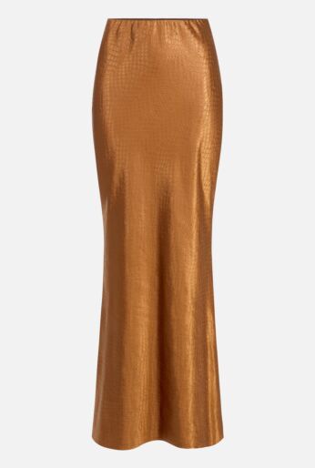 Satin Floor-Length Bias-Cut Skirt