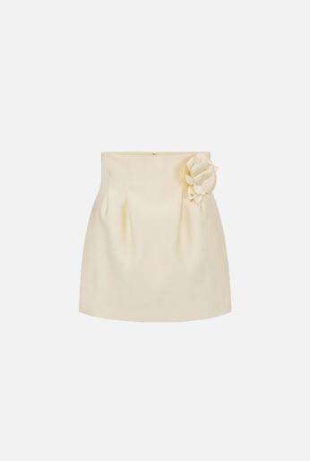 High-Waisted Skirt with Floral Detail